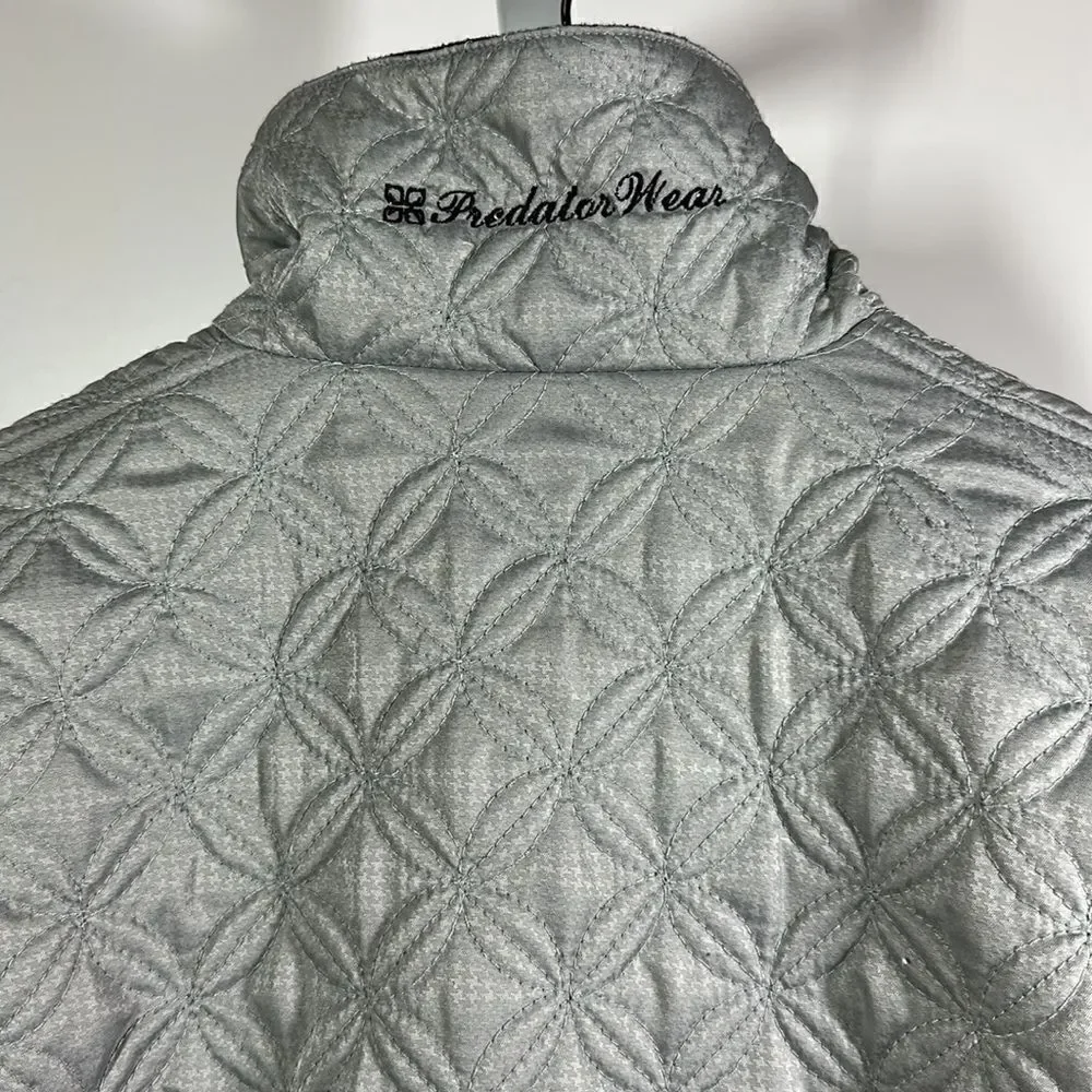 PREDATOR WEAR Women's Lightweight Quilted Zip-Up Coat Jacket Silver Size XS
